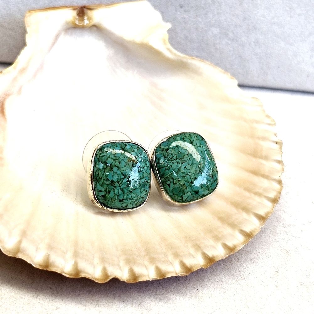 Silpada Crushed Turquoise 925 Earrings - Picture 5 of 12